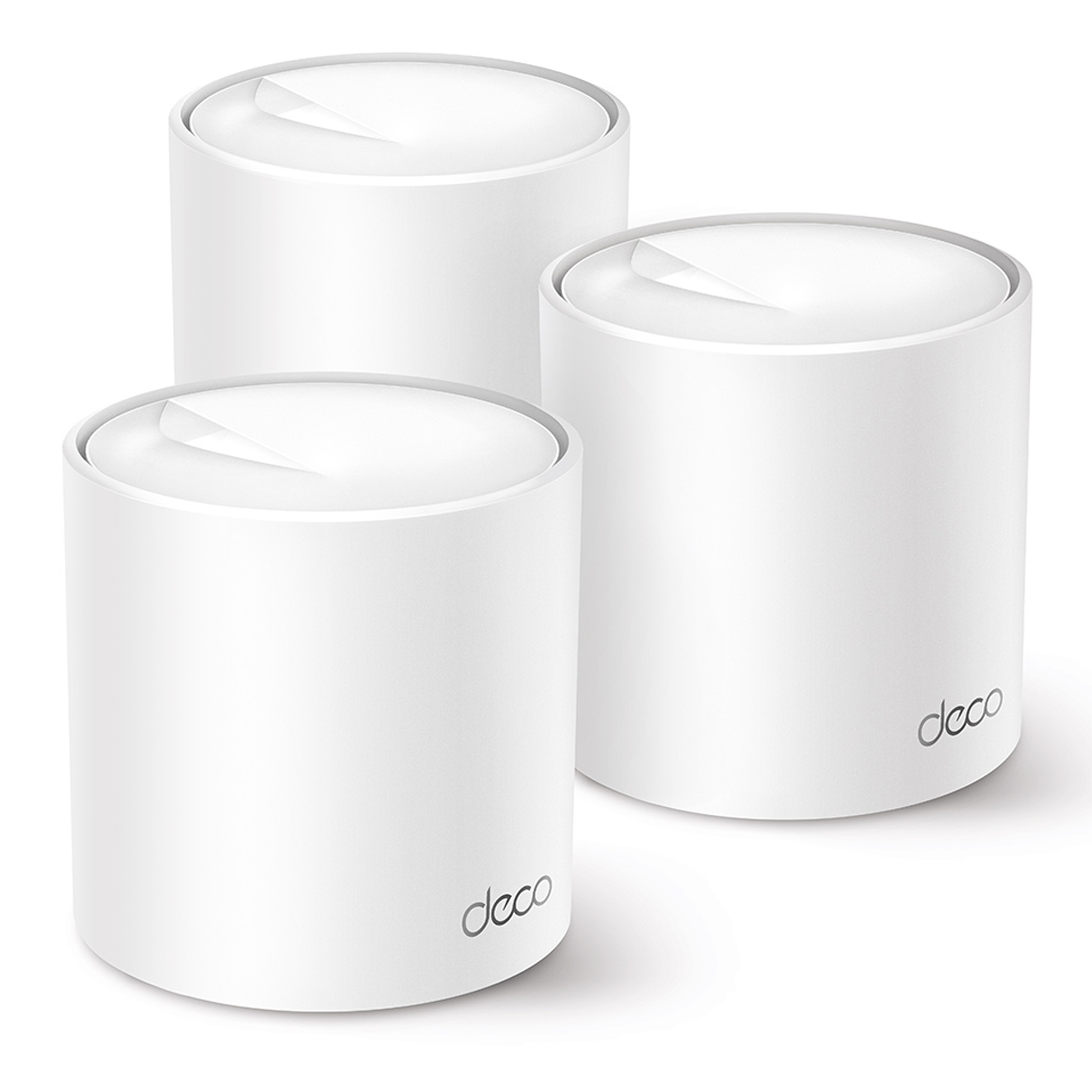 AX3000 Whole Home Mesh Wi-Fi 6 System SPEED: 574 Mbps at 2.4 GHz + 2402 Mbps at 5 GHz SPEC: 2× Internal Antennas, 3× Gigabit Ports (WAN/LAN auto-sensing), 2 Streams and HE160 for 5GHz FEATURE: Deco App, Router/AP Mode, IPv6, IPTV, HomeShield (Parental Controls, Antivirus, QoS, Reports), OFDMA, MU-MIMO, 1024-QAM, HE160, WPA3, Beamforming, Alexa Supported