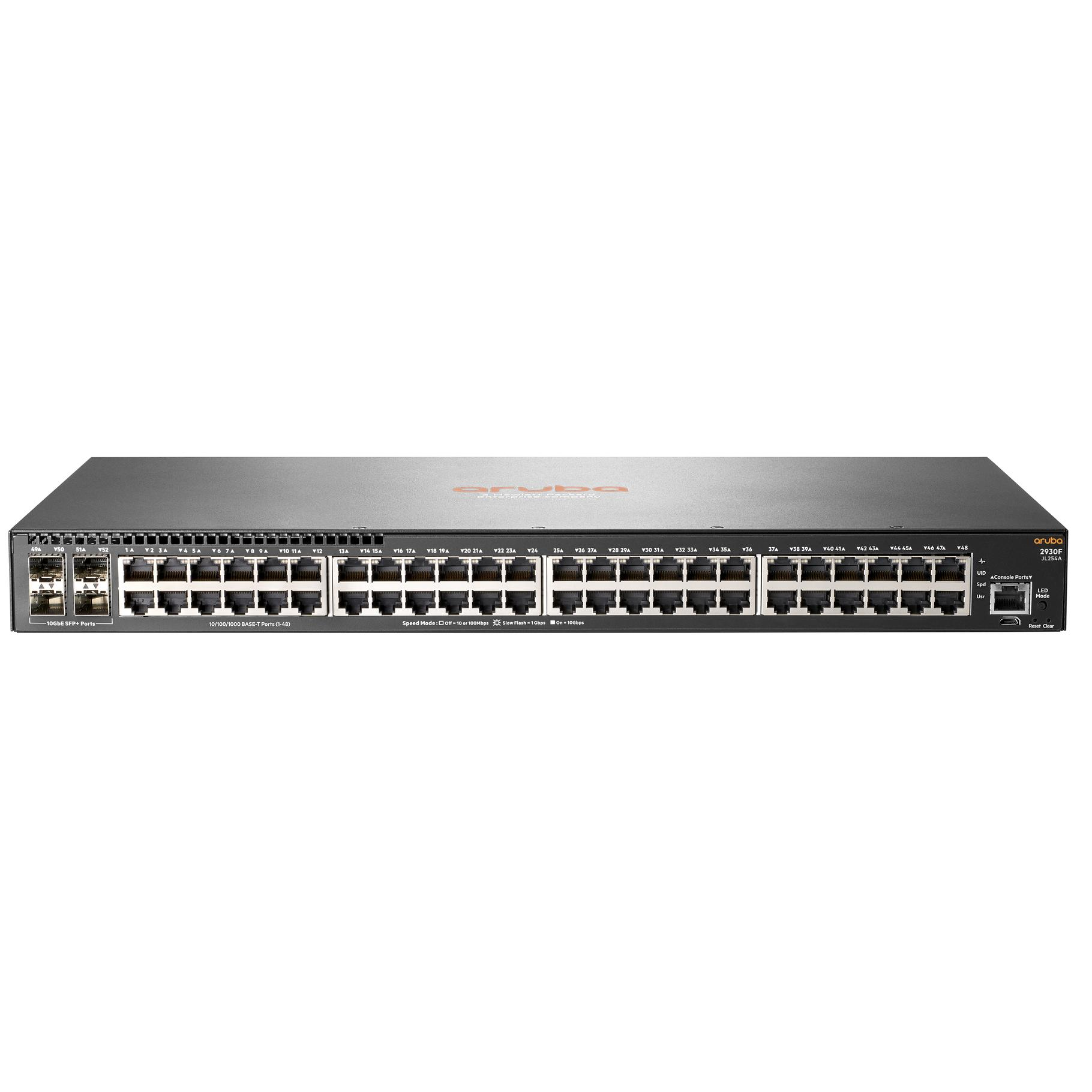 Aruba 2930F 48G 4SFP+ Swch [48 ports 10/100/1000 + 4 ports SFP+, L3, Fully Managed]