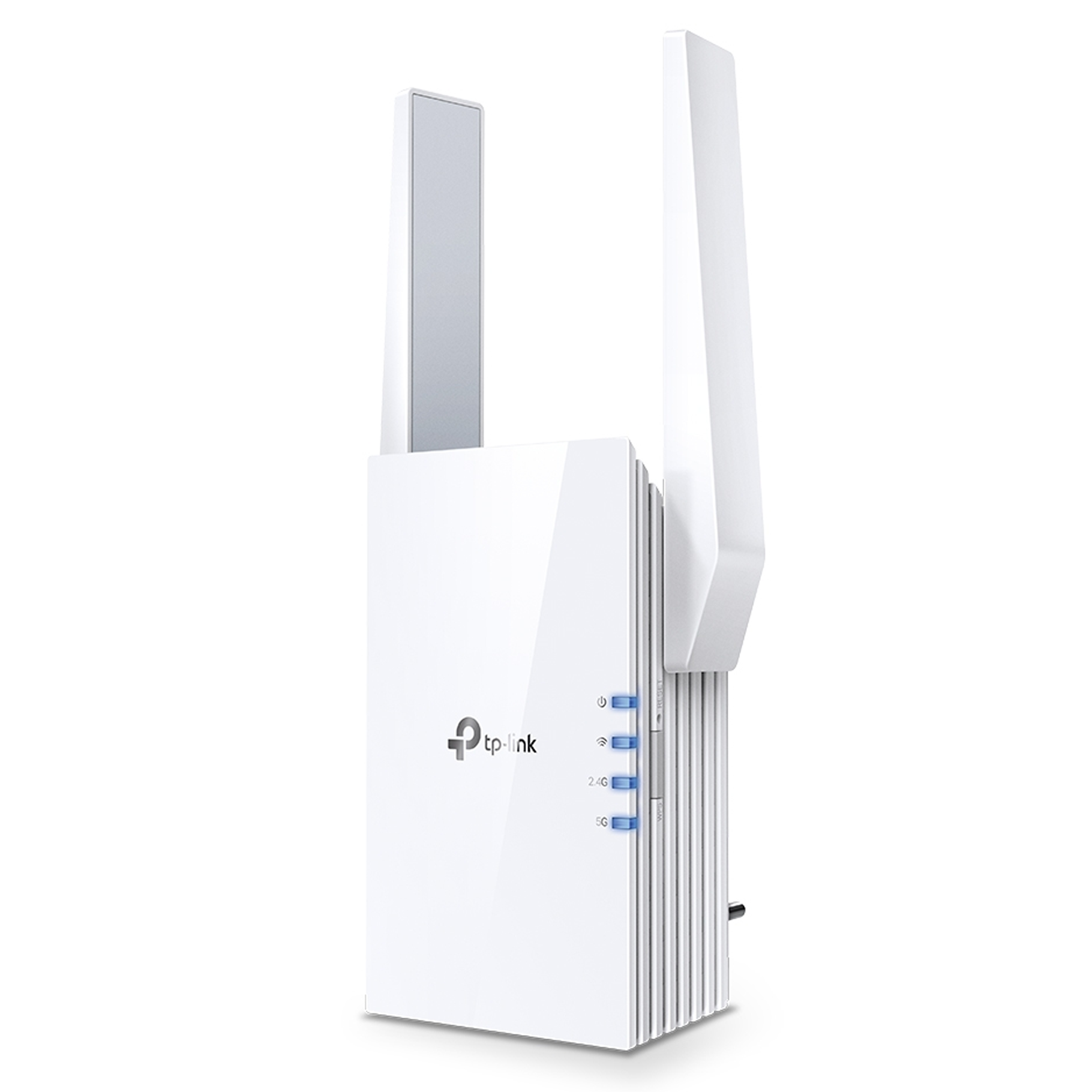 AX1800 Wi-Fi 6 Range Extender SPEED: 574 Mbps at 2.4 GHz + 1201 Mbps at 5 GHz SPEC: 2 × External Antennas, 1 × Gigabit Port, Broadcom 1.5GHz Quad-Core CPU, 1024 QAM, Wall Plugged FEATURE: Tether App, WPS, Intelligent Signal Light, Access Control, Power Schedule, LED Control, RE/AP Mode, OneMesh, Beamforming, MU-MIMO, OFDMA