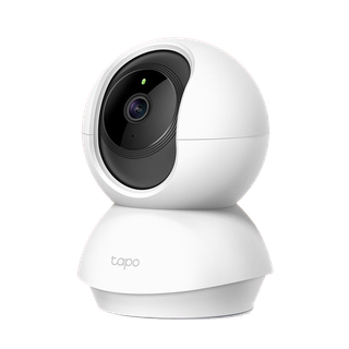 Pan/Tilt Home Security Wi-Fi Camera SPEC: 3MP (2304x1296), 2.4 GHz, Horizontal 360º FEATURE: Pan/Tilt, Motion Detection and Notifications, Sound and Light Alarm, Remote Control, Two-Way Audio, Voice Control (Works with Google Assistant and Alexa), Local Storage through microSD Card (Up to 256 GB), Tapo App, Night Vision (Up to 9 m), Frustration-Free Setup (FFS)