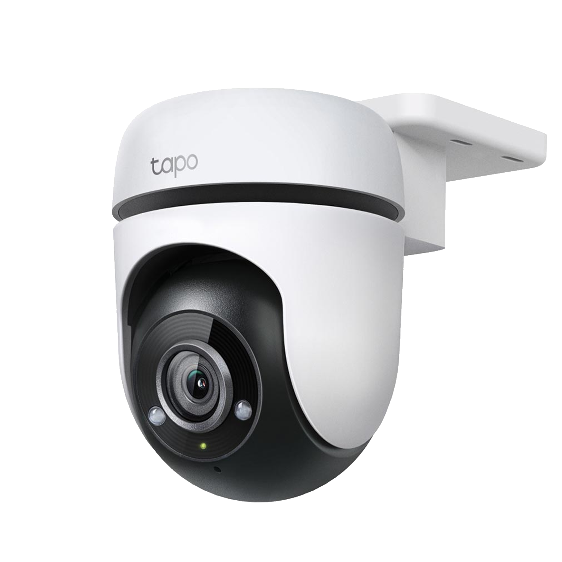 Tapo Outdoor Pan/Tilt Security Wi-Fi Camera SPEC: 1080p, 2.4 GHz, Horizontal 360º FEATURE: Physical Privacy Mode, Smart AI Detection and Notifications (motion, people), Smart Motion Tracking, Sound and Light Alarm, Custom Alarm Sound, Remote Control, Two-Way Audio, Voice Control (Works with Google Assistant and Alexa), Local Storage through microSD Card (Up to 512 GB), Weatherproof (IP65), Tapo App