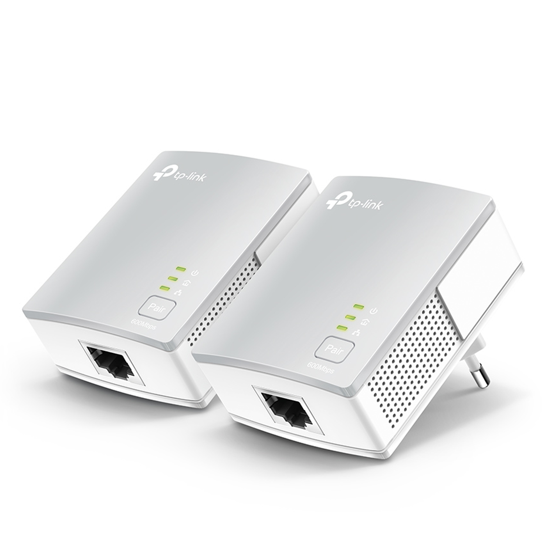 AV600 Nano Powerline Ethernet Adapter Starter Kit, Ultra Compact Size, 500Mbps Powerline Data Rate, 1 Fast Ethernet port, HomePlug AV, Green Powerline, Plug and Play, Twin Pack
