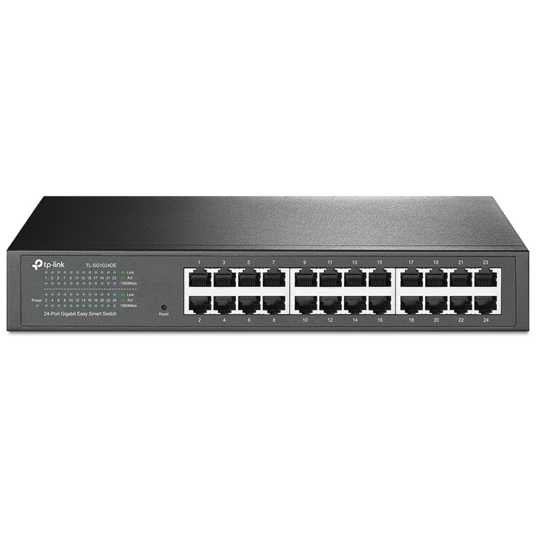 Tplink 24-Port Gigabit Easy Smart Switch, 24 10/100/1000Mbps RJ45 ports, MTU/Port/Tag-based VLAN, QoS, IGMP Snooping, 1U 13-inch rack-mountable steel case