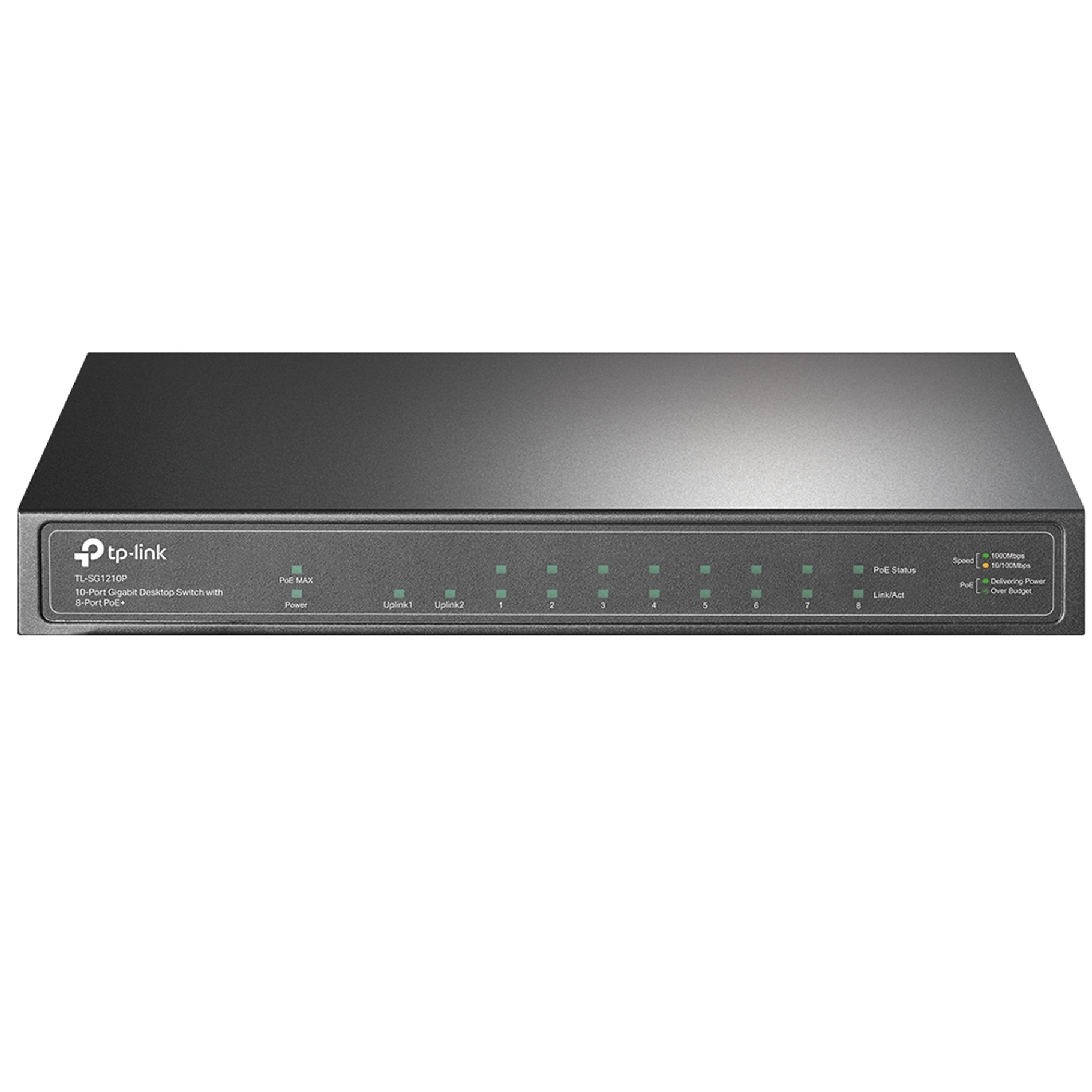 Tplink 10-Port Gigabit PoE+ Switch, 8 Gigabit PoE+ Ports, 1 Gigabit RJ45 Ports and 1 Gigabit SFP Slots, 802.3at/af, 63W PoE Power, Desktop Steel Case