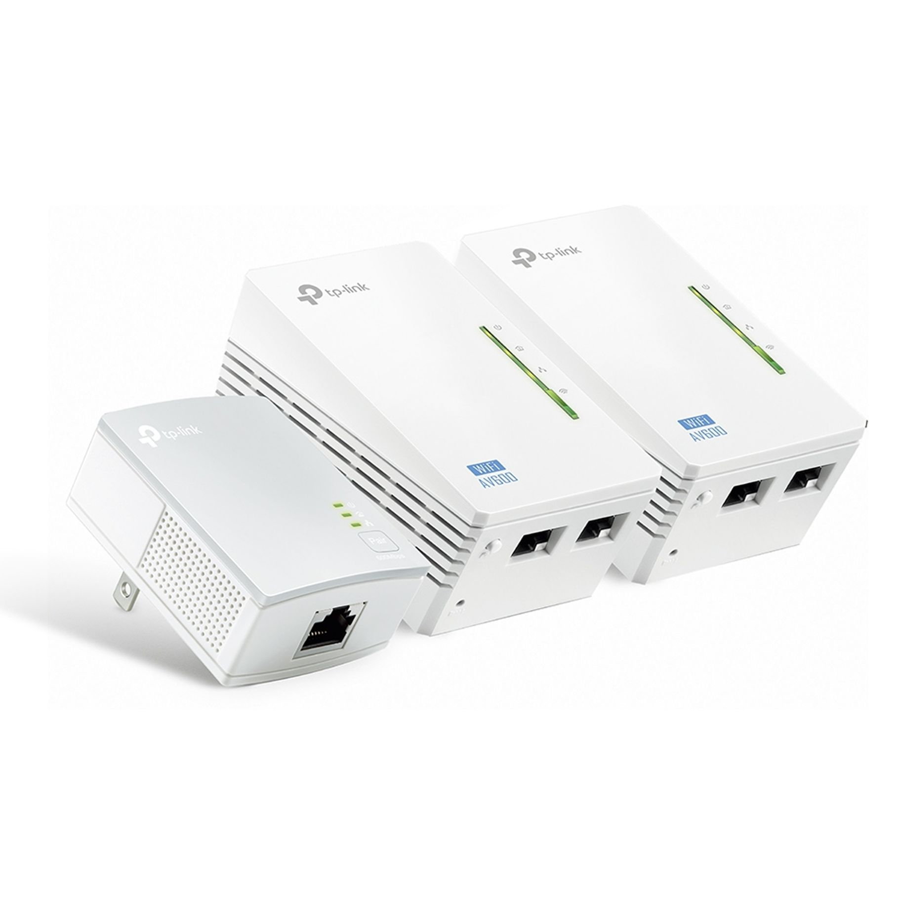 AV500 2-port Powerline Wi-Fi Extender 3-pack KIT, including 2 TL-WPA4220 and 1 TL-PA4010, 500Mbps Powerline Data Rate, 300Mbps Wireless N, Plug and Play, 2 fast Ethernet ports, Wi-Fi Clone, Support Multiple IPTV Streams