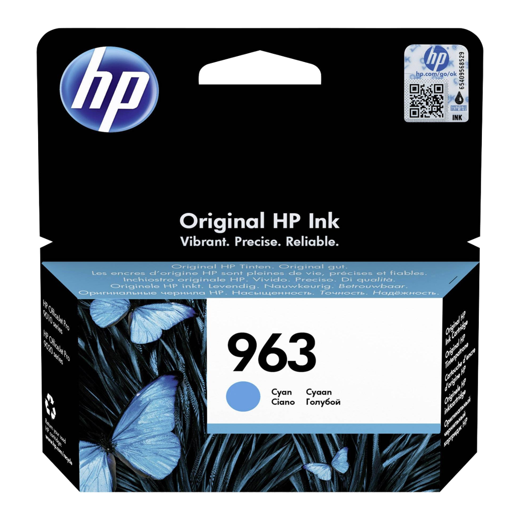 HP 963 Cyan Original Ink Cartridge Pour OJ 9010/9013/9020