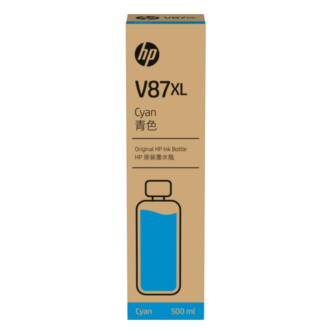 HP V87XL 500ml Cyan Bottled Ink Crtg pour T858 T908