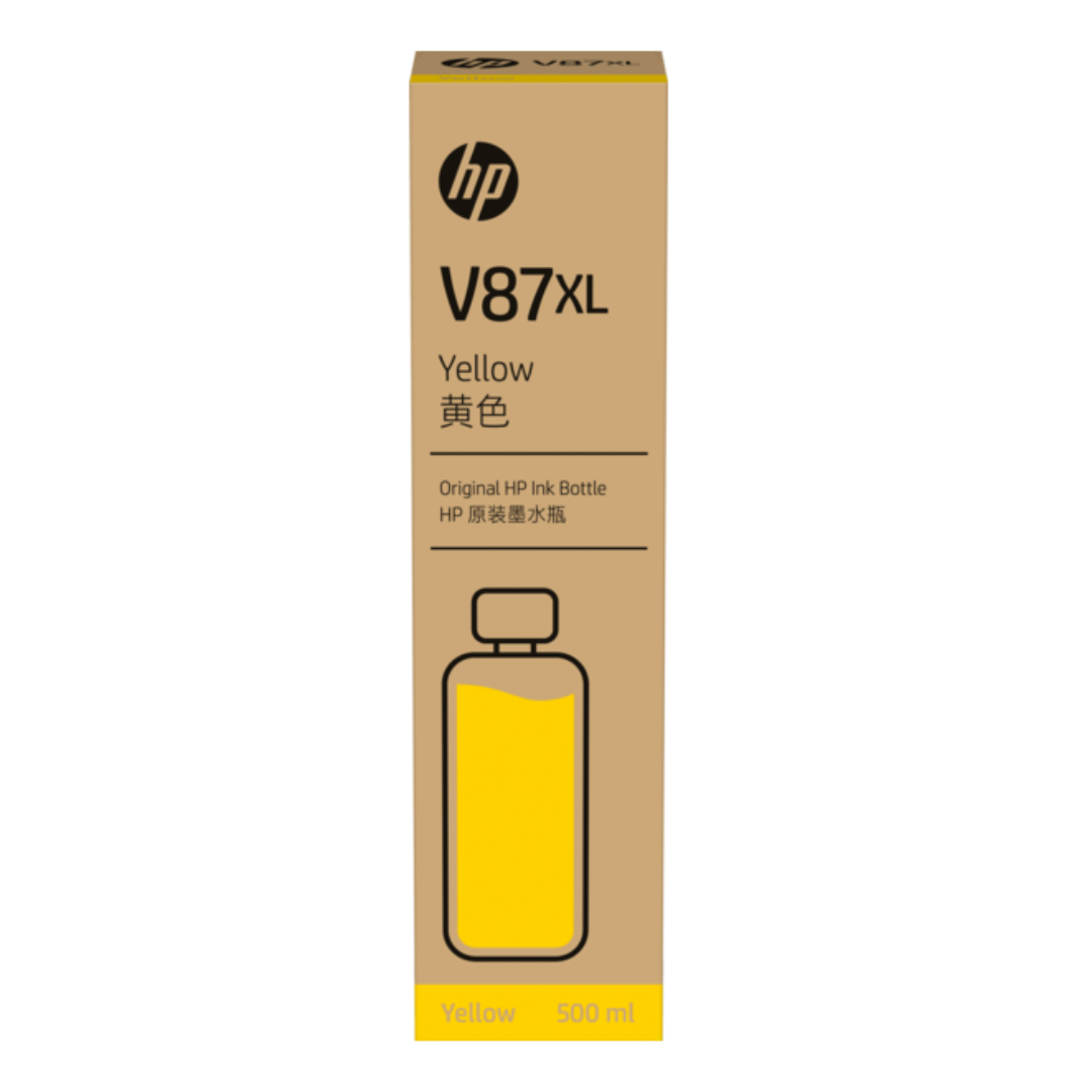 HP V87XL 500ml Yellow Bottled Ink Crtg pour T858 T908