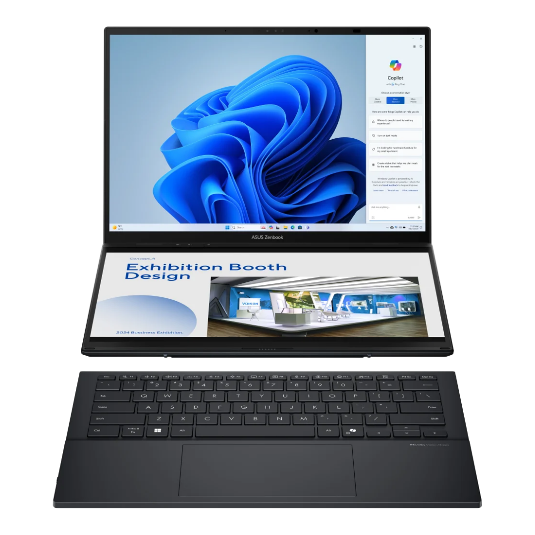 ASUS Zenbook DUO UX8406CA 14'' OLED WUXGA Ultra 7-255H 32Go 2To SSD W11H INKWELL GREY 24M
