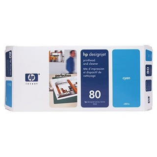 HP 80 Cyan DesignJet Printhead and Printhead Cleaner