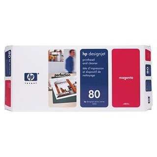 HP 80 Magenta DesignJet Printhead and Printhead Cleaner