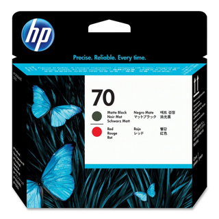 HP 70 Matte Black and Red DesignJet Printhead