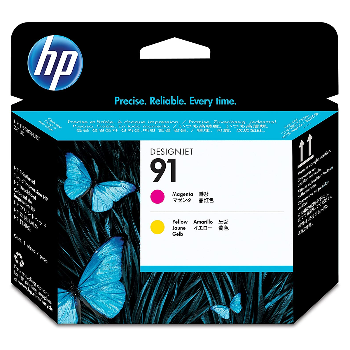 HP 91 Magenta and Yellow DesignJet Printhead