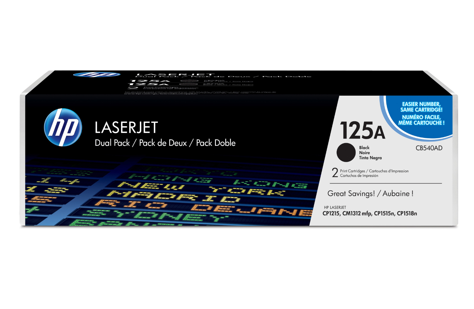 HP 125A 2-pack Black Original LaserJet Toner Cartridges