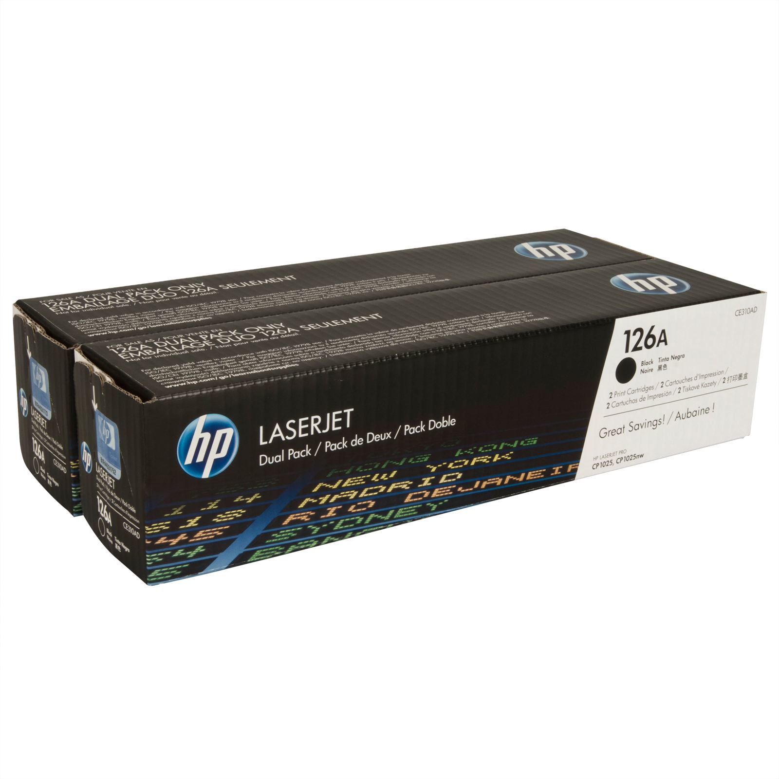 HP 126A 2-pack Black Original LaserJet Toner Cartridges