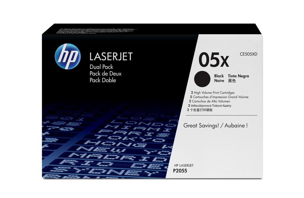 HP 05X 2-pack High Yield Black Original LaserJet Toner Cartridges