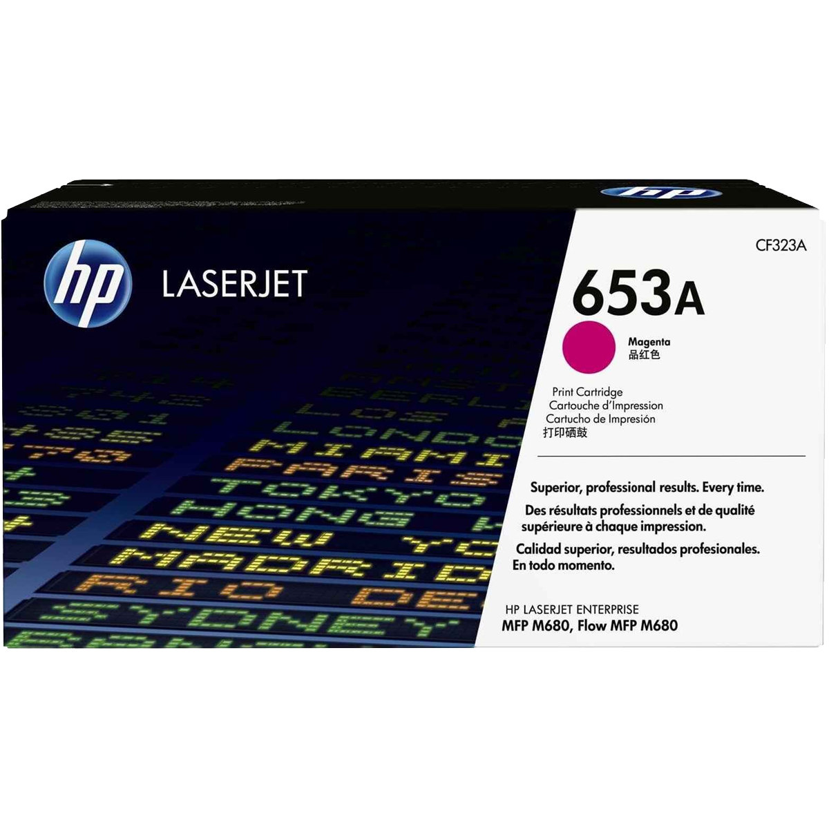 HP 653A Magenta Original LaserJet Toner Cartridge CF323A, up to 16,500 pages, for CLJ Enterprise MFP M680