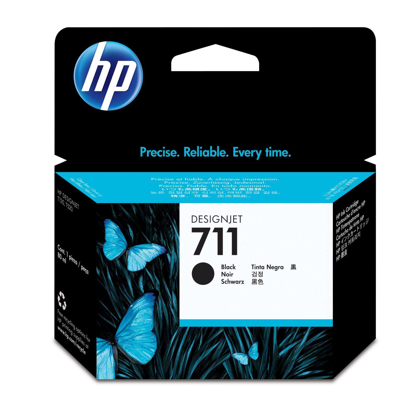 HP 711 80-ml Black DesignJet Ink Cartridge
