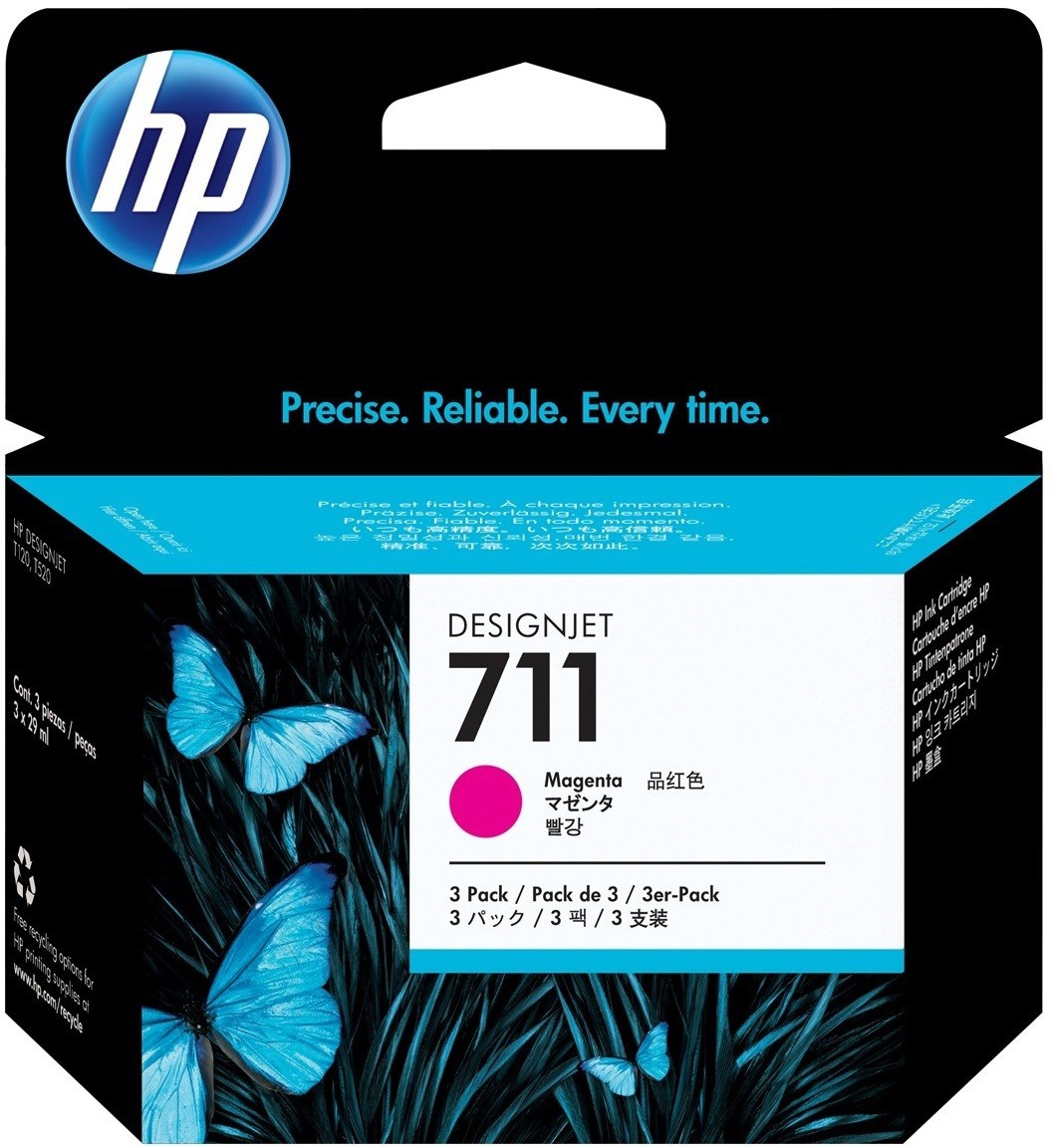 HP 711 3-pack 29-ml Magenta DesignJet Ink Cartridges