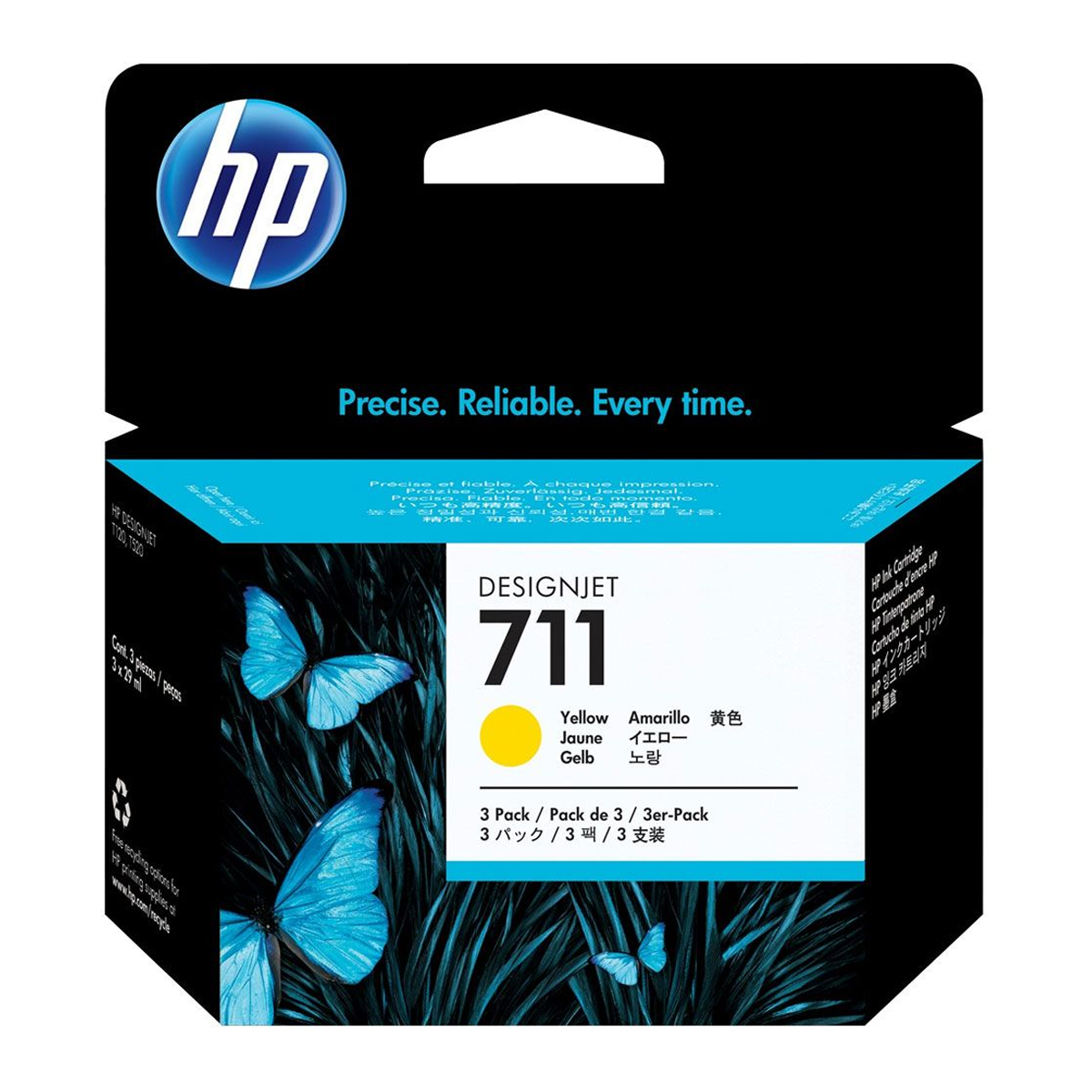 HP 711 3-pack 29-ml Yellow DesignJet Ink Cartridges