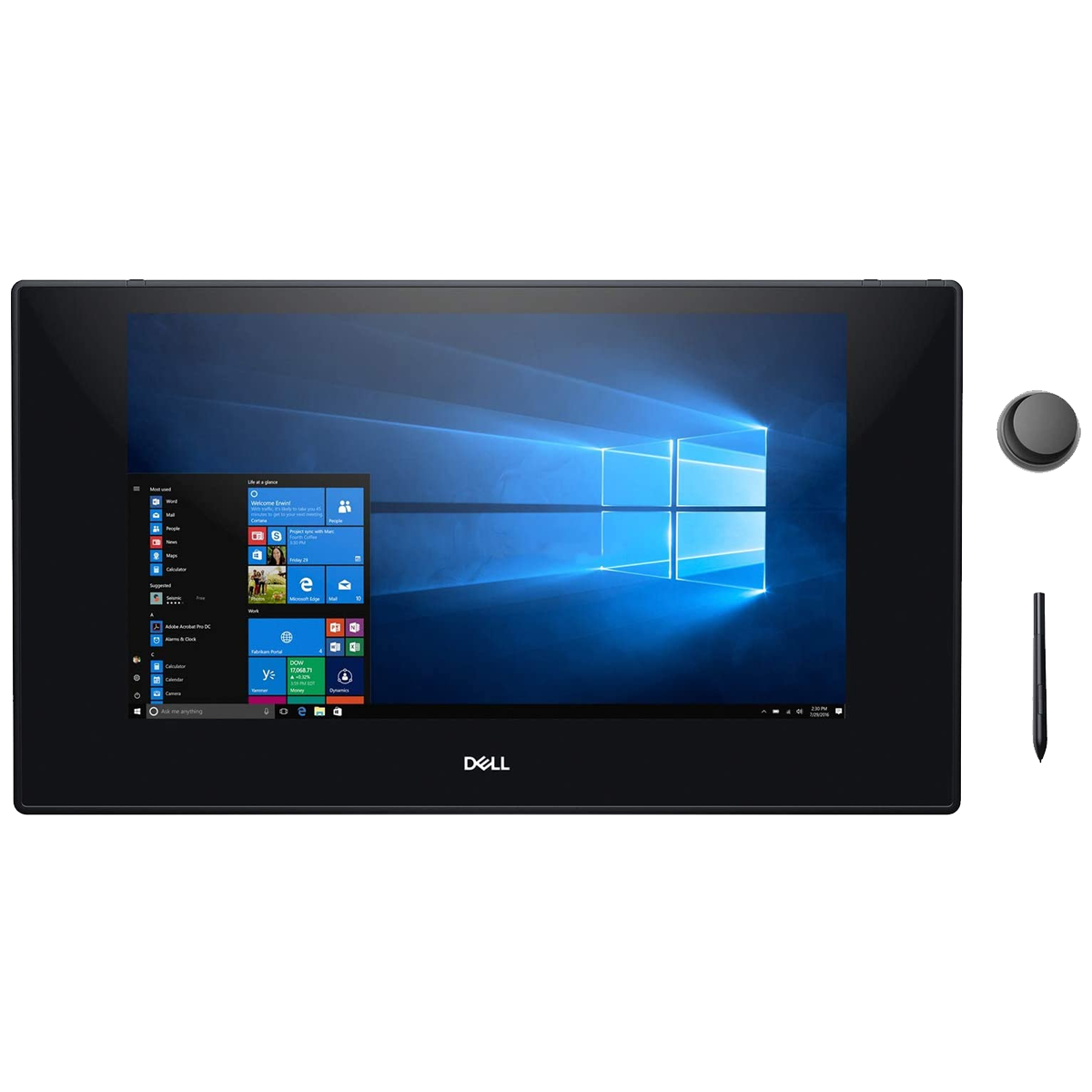 Dell Canvas 27 KV2718D includes pen, pen holder with replacement nibs, and ring totem, Fences Software for use with Dell Canvas 27, 1Y Basic Onsite Service