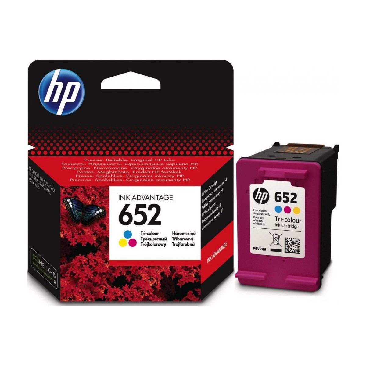 HP 652 Tri-color Original Ink Advantage Cartridge