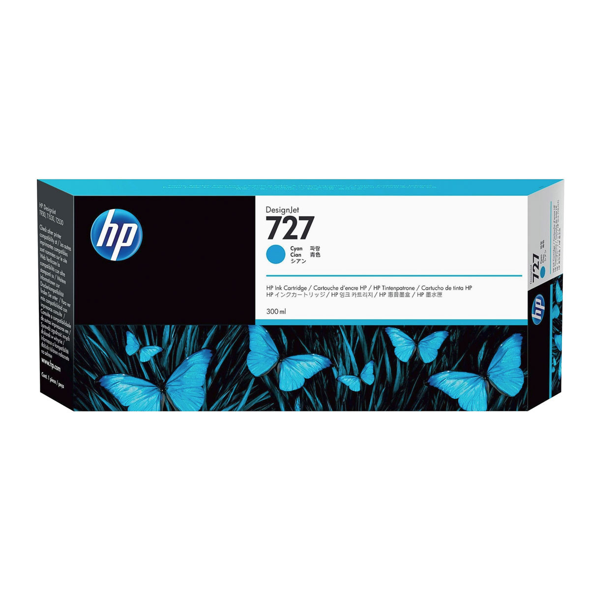 HP 727 300-ml Cyan DesignJet Ink Cartridge