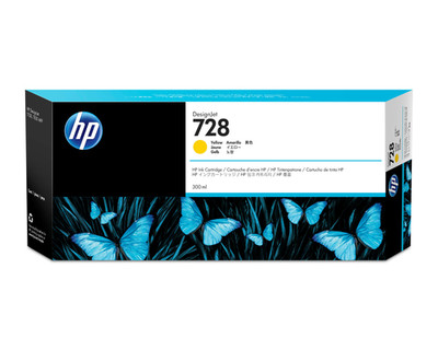 HP 728 300-ml Yellow DesignJet Ink Cartridge