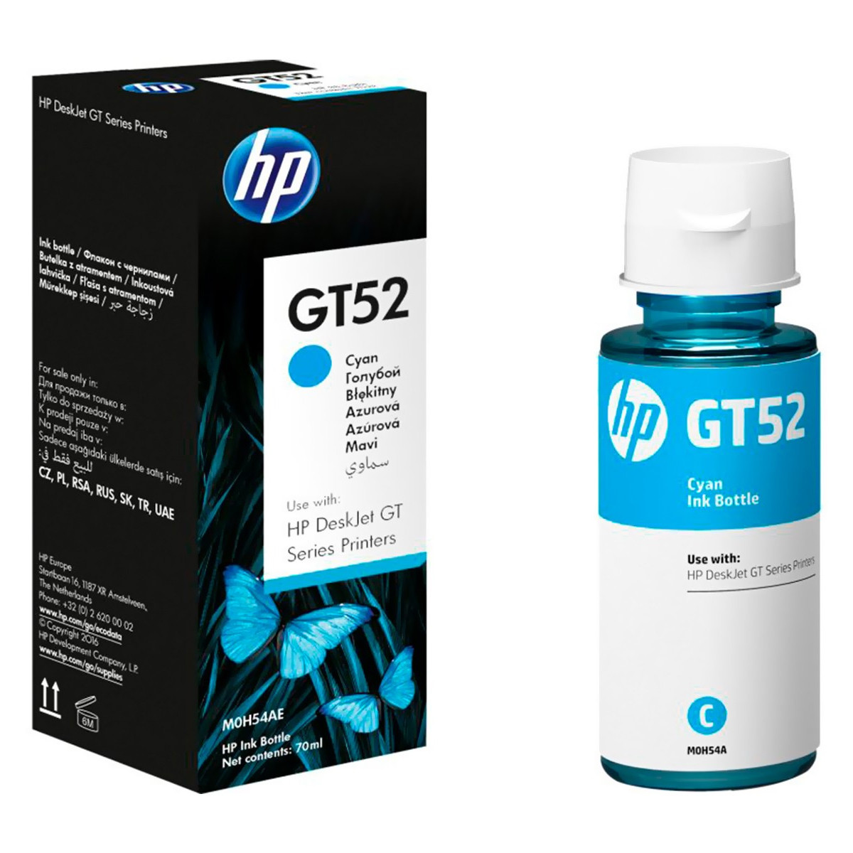 HP GT52 Cyan Original Ink Bottle