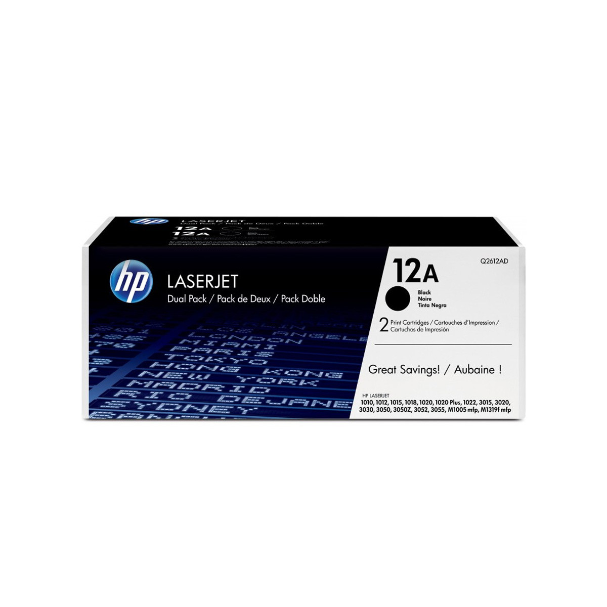 HP 12A 2-pack Black Original LaserJet Toner Cartridges