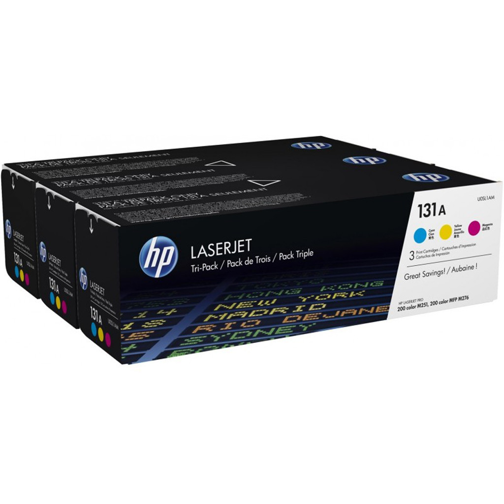 HP 131A 3-pack Cyan/Magenta/Yellow Original LaserJet Toner Cartridges