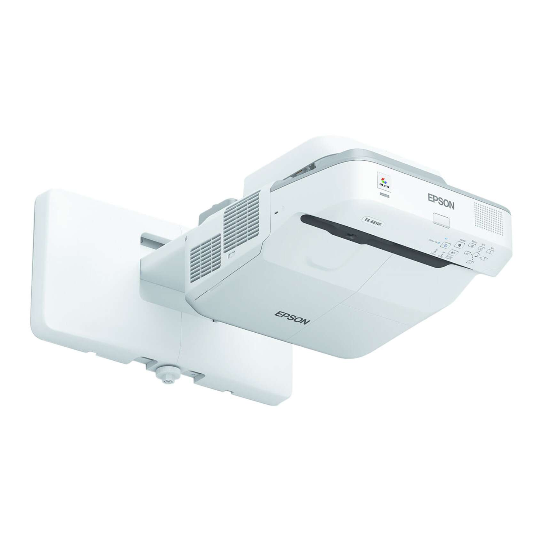 EB-685Wi Ultra courte focale WXGA 3500 Lumens Interactif HDMI  WiFi en option USB 2.0-A, USB 2.0, RS-232C, Interface Ethernet (100 Base-TX/10 Base-T), Réseau local sans fil IEEE 802.11b/g/n (WiFi 4) (en option), Entrée VGA (2x), Sortie VGA, Entrée HDMI (3x), Entrée composite, Entrée RVB (2x), Sortie RVB, MHL, Prise jack de sortie, Prise jack d’entrée (3x), entrée micro, Entrée sync., Sortie sync, stylet intercatif